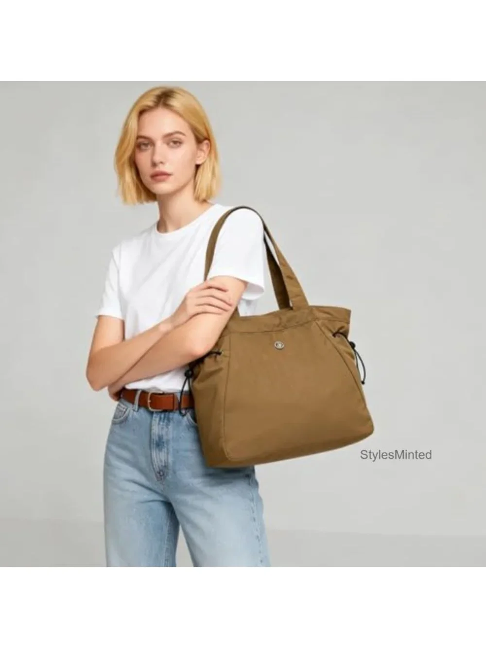 Feather-Light Tote Bag for Women, Heavy-Duty Nylon Shoulder Purse, Fits 16